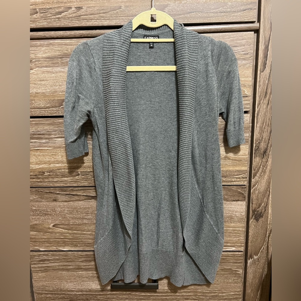 Express Open-Front Short Sleeve Sweater